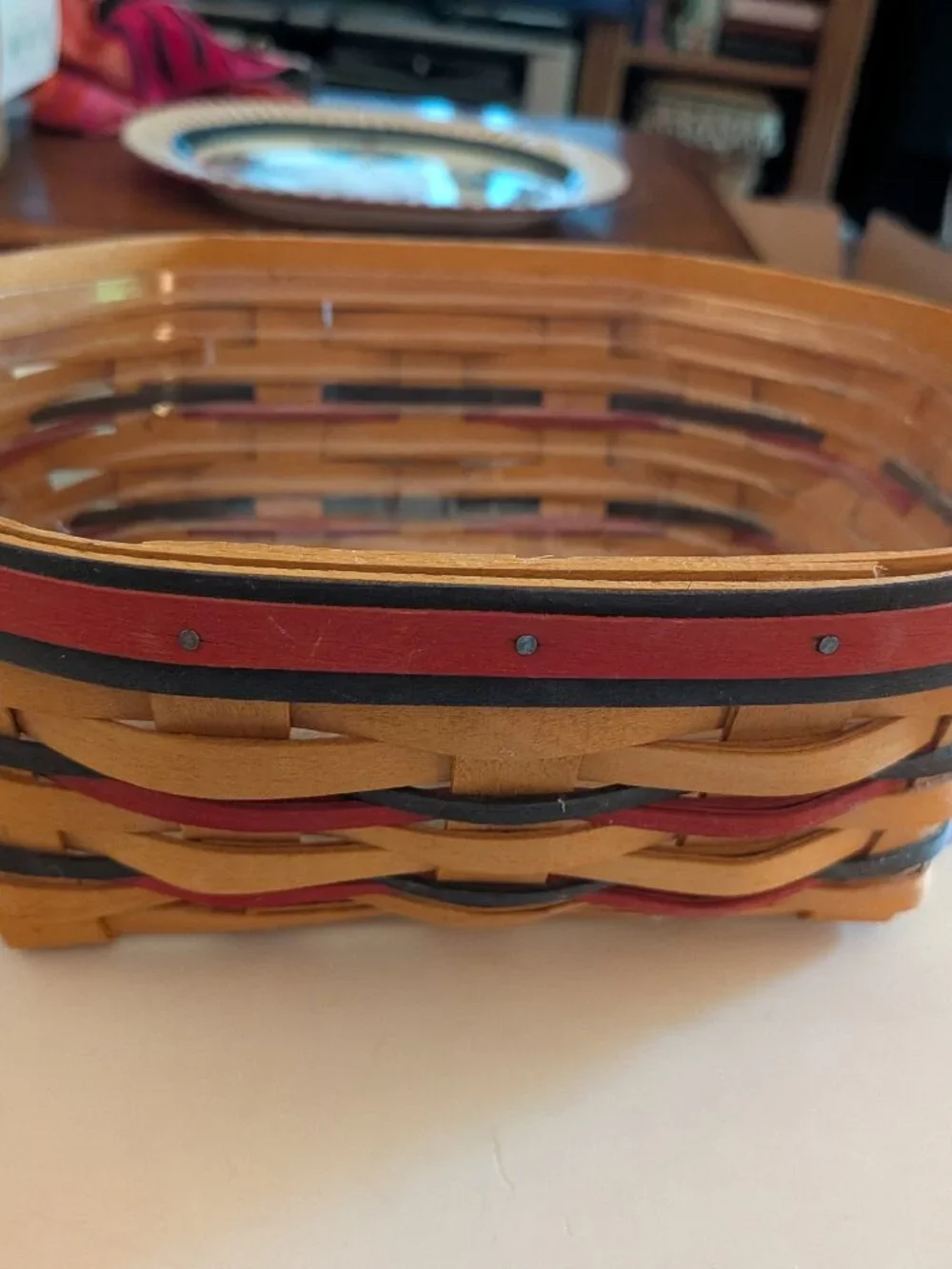 Longaberger All American 1999 BLUE RIBBON BREAD BASKET Set with Protector